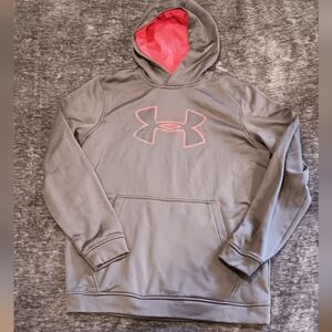 Under Armour Hoodie Gray/Red Mens Size:M
